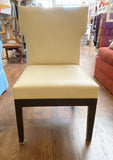 Ivory Leather Dining Chairs Set Of Two (6 Available Sold In Pairs)